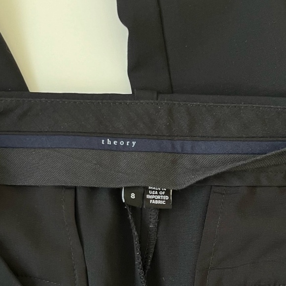 THEORY Testra 2B Stretch Wool Black Pants Size 8 - Picture 8 of 13